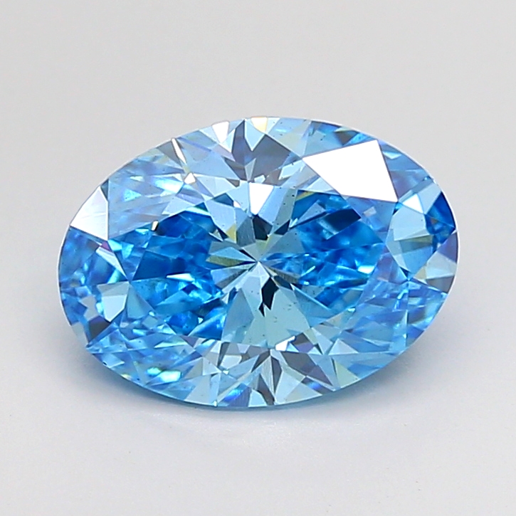 2.04ct Oval Fancy Vivid Blue SI1