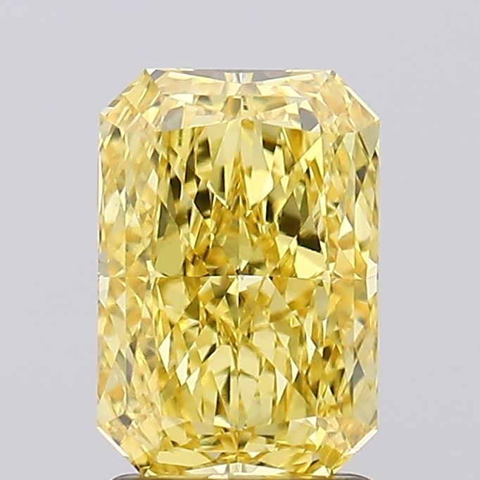 2.05ct Radiant Fancy Intense Yellow VVS2 IGI