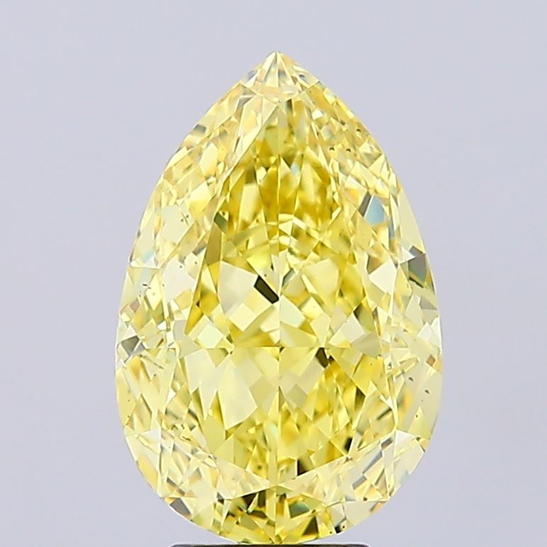 5.45ct Pear Fancy Intense Yellow VS2 IGI