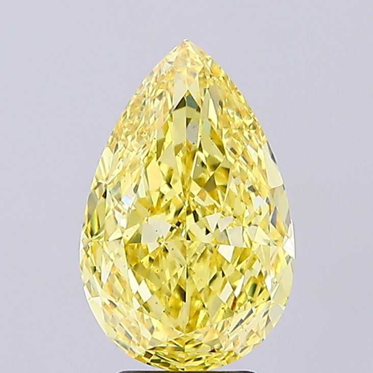 4.31ct Pear Fancy Vivid Yellow VS1 IGI