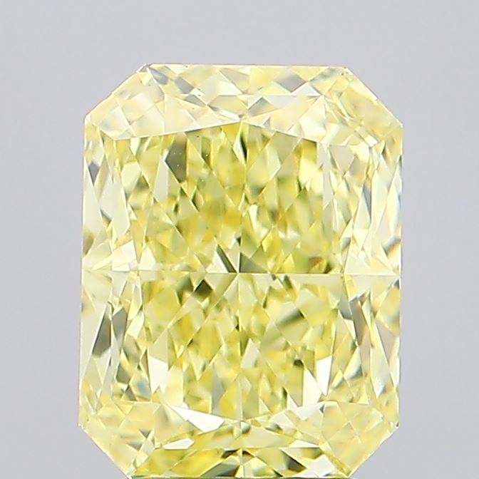 3.73ct Radiant Fancy Intense Yellow VS1 IGI