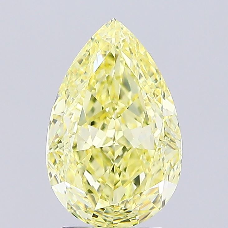 3.04ct Pear Fancy Intense Yellow VS1 IGI