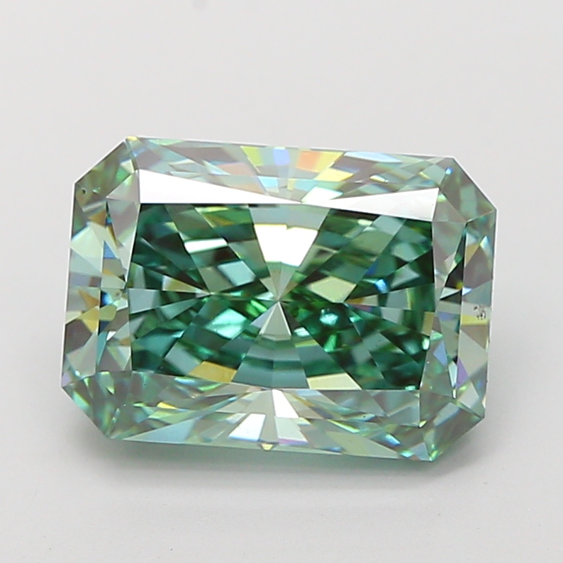 5.03ct Radiant Fancy Vivid Green VS1 IGI
