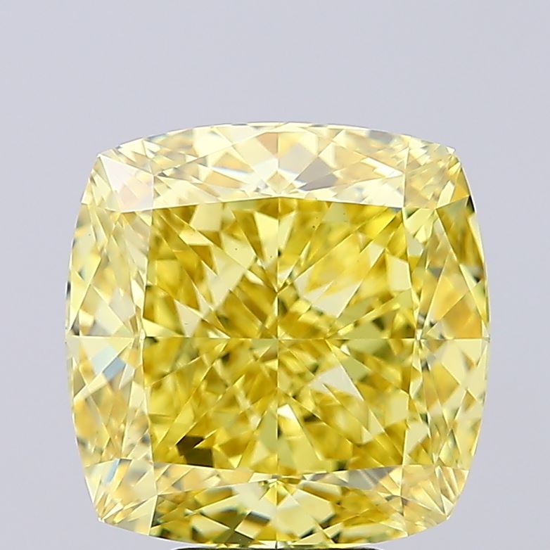 7.36ct Cushion Modified Fancy Vivid Yellow VVS2 IGI