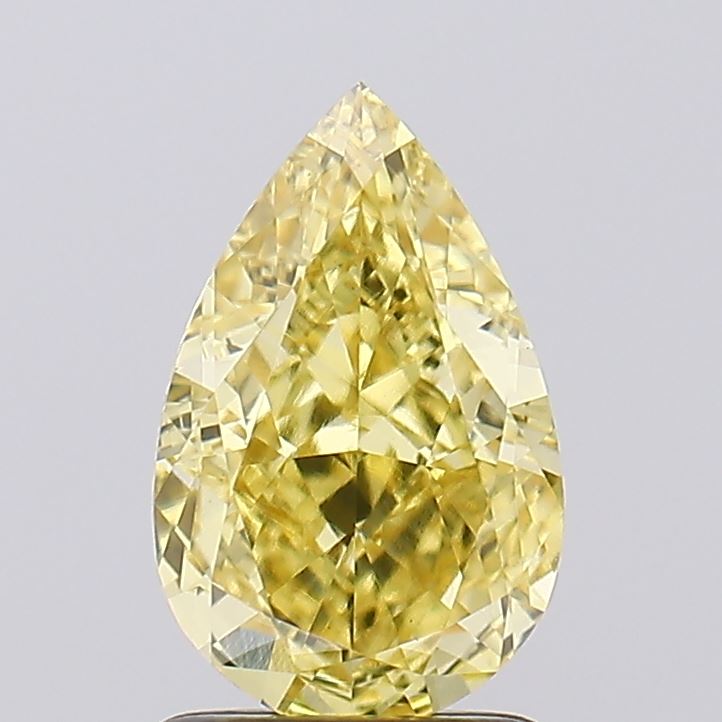 1.7ct Pear Fancy Intense Yellow VVS2 IGI