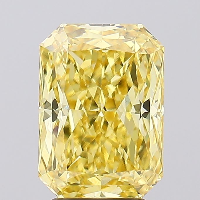 3.58ct Radiant Fancy Vivid Yellow VVS2 IGI