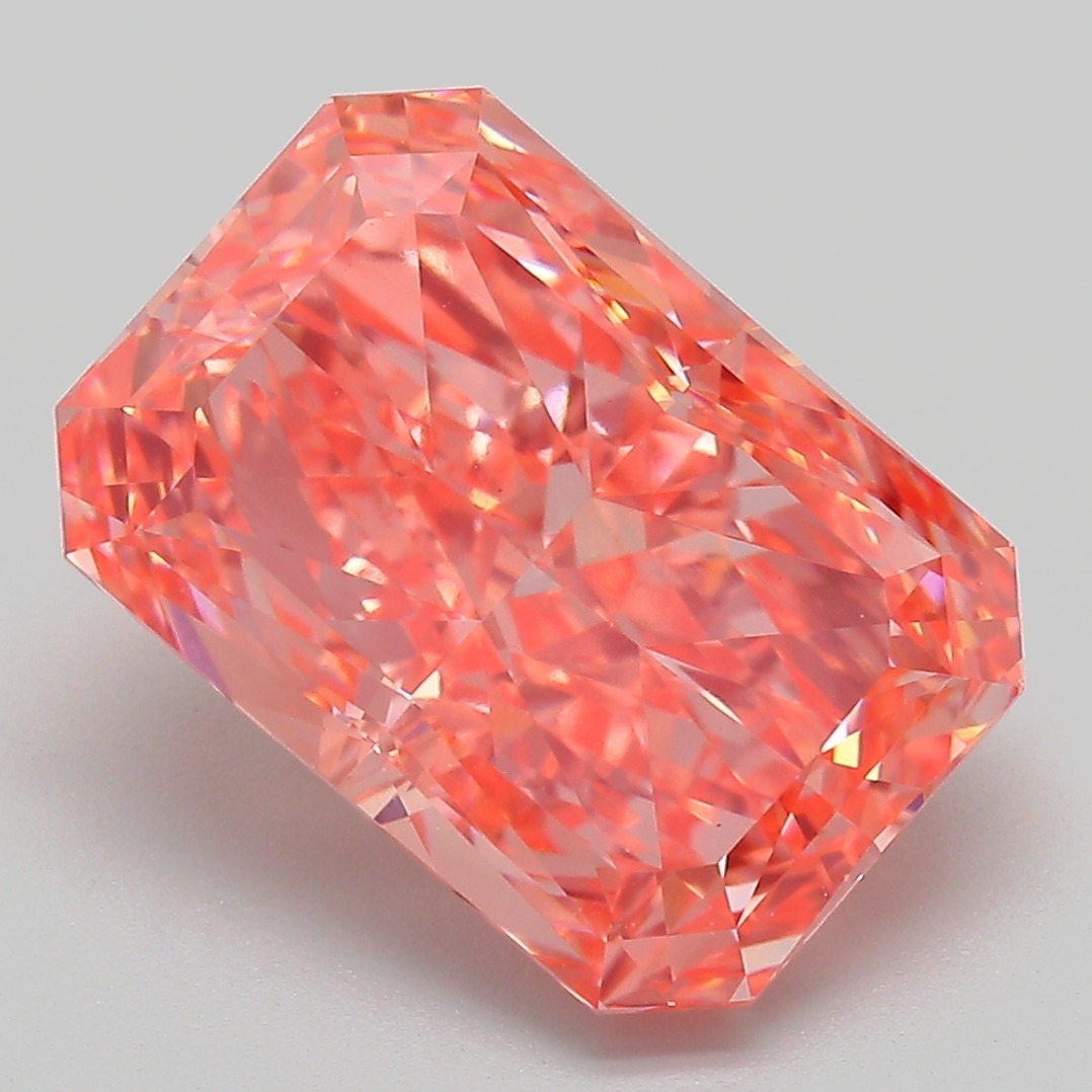 6.19ct Radiant Fancy Vivid Pink VS1 IGI