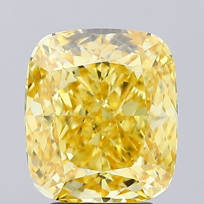3.22ct Cushion Fancy Vivid Yellow VVS2 IGI