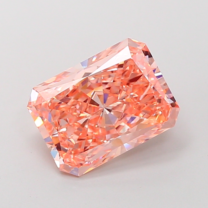 4.02ct Radiant Fancy Vivid Orangy Pink VS1 IGI