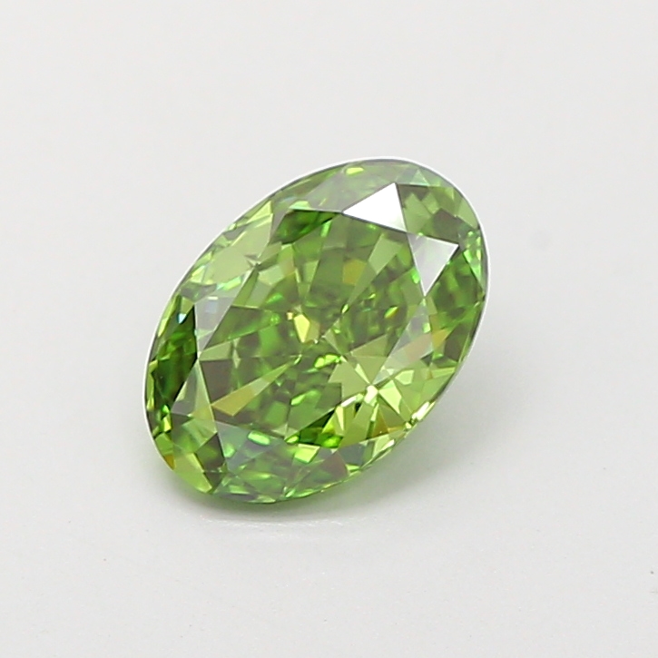 1.01ct Oval Fancy Vivid Green VS1 IGI