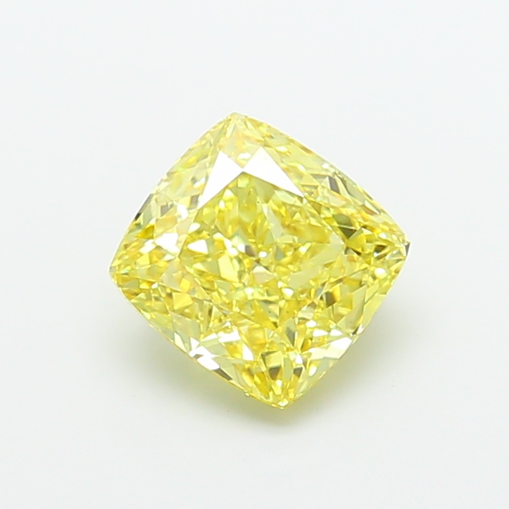 3.01ct Cushion Brilliant Fancy Vivid Yellow VS1 IGI