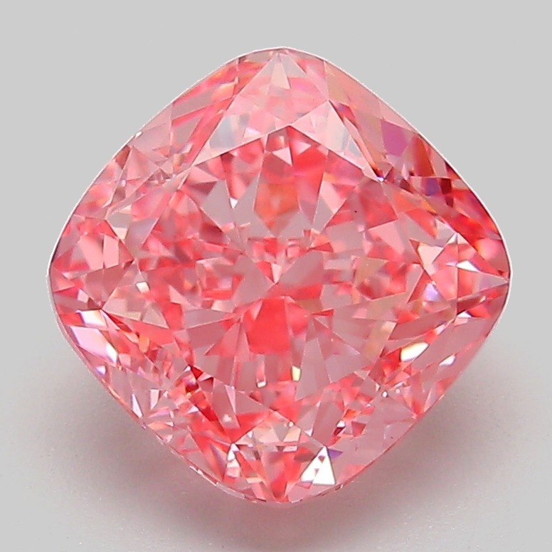 3.2ct Cushion Modified Fancy Vivid Pink VS1 IGI