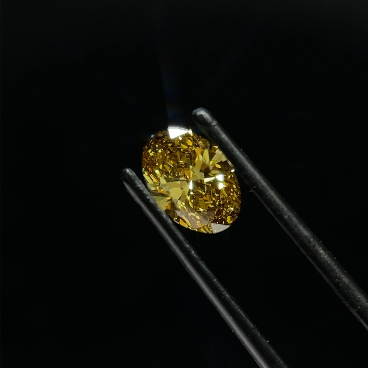 0.99ct Oval Fancy Intense Brownish Yellow VS1 IGI