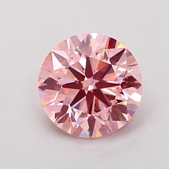 0.93ct Round Fancy Vivid Pink SI1 IGI