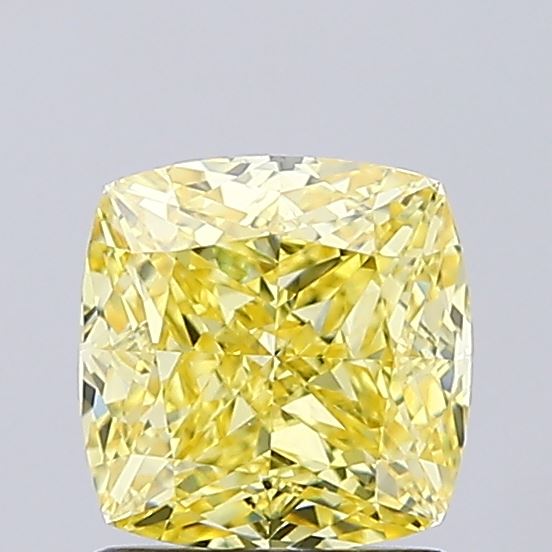 1.37ct Cushion Modified Fancy Vivid Yellow VVS2 IGI