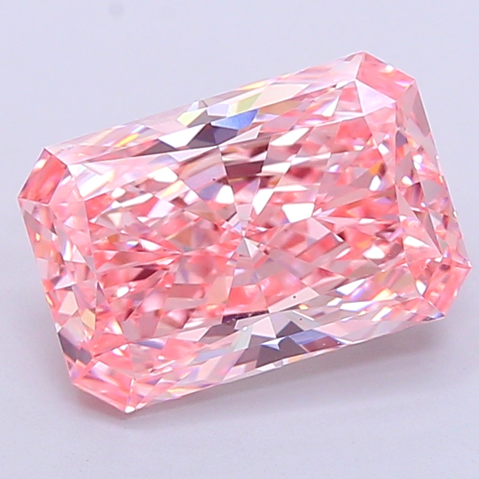 6.08ct Radiant Fancy Vivid Pink VS1 IGI