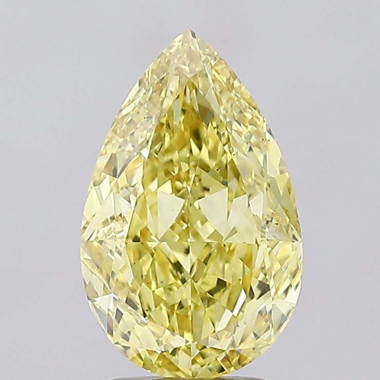3.32ct Pear Fancy Intense Yellow VS1 IGI