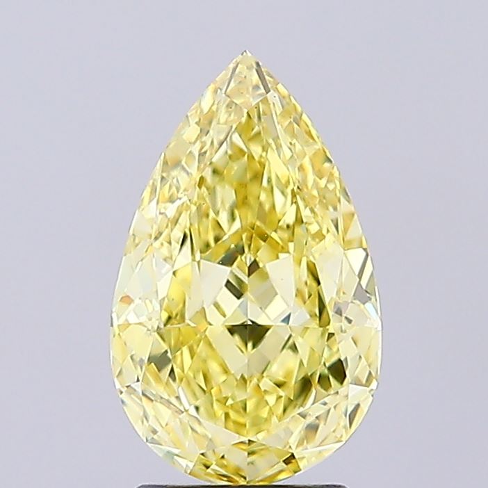 2.6ct Pear Fancy Intense Yellow VS1 IGI