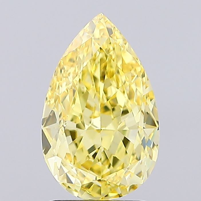 2.55ct Pear Fancy Intense Yellow VS1 IGI
