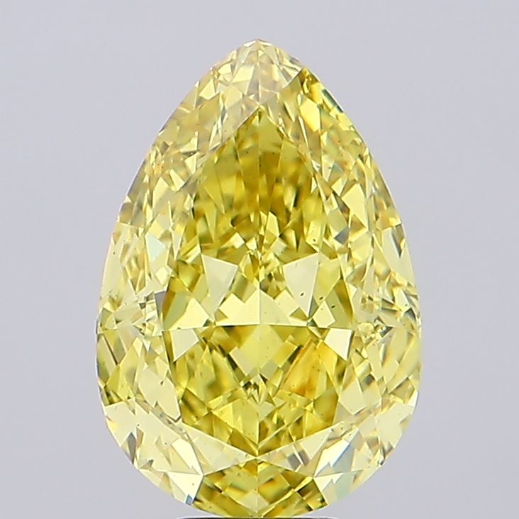9.51ct Pear Fancy Vivid Yellow VS2 IGI