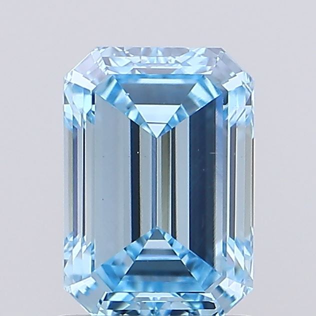1.05ct Emerald Fancy Vivid Blue VS1 IGI