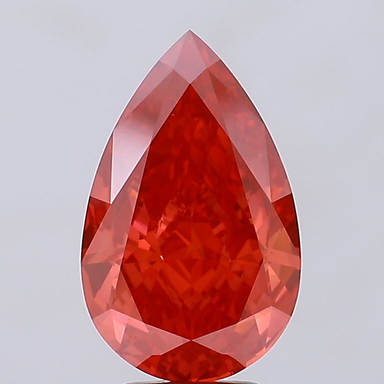 6.09ct Pear Fancy Vivid Red VS1 IGI