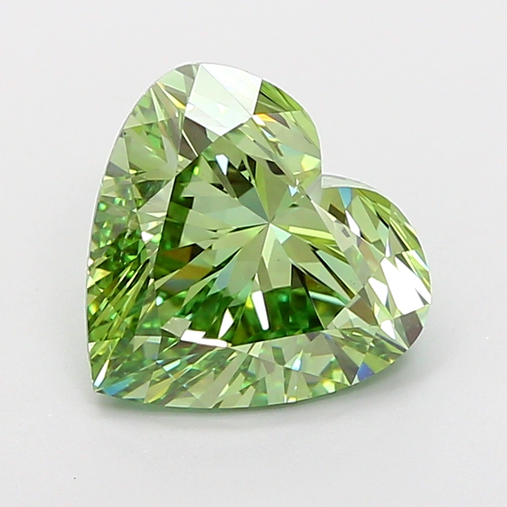 3.07ct Heart Fancy Vivid Green VS1 IGI