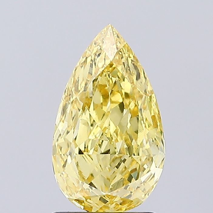 1.34ct Pear Fancy Vivid Yellow VS1 IGI