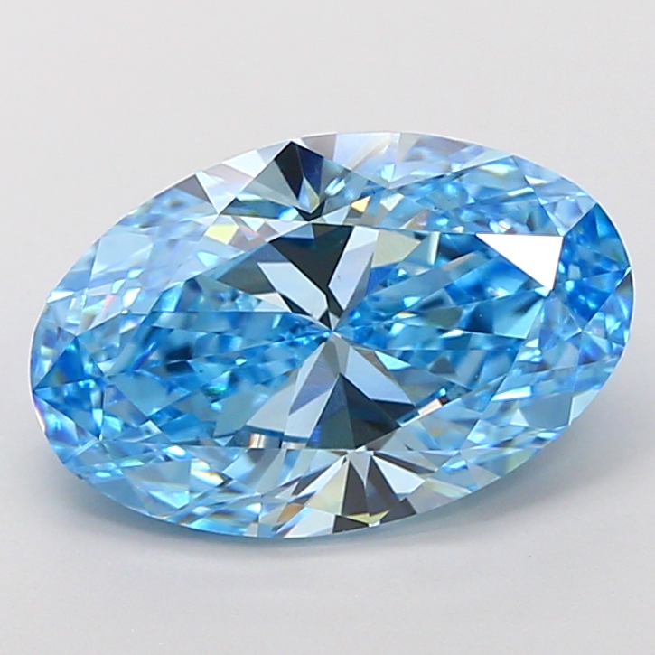 4.09ct Oval Fancy Vivid Blue VS1 IGI