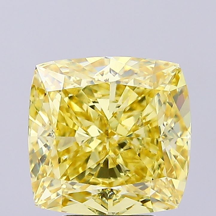 5.01ct Cushion Modified Fancy Intense Yellow VS1 IGI