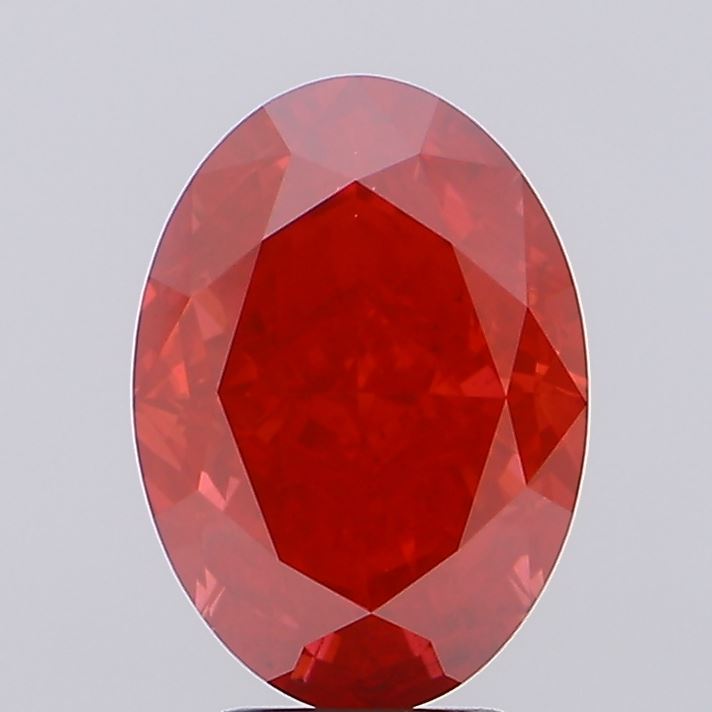 5.34ct Oval Fancy Vivid Red VS2 IGI