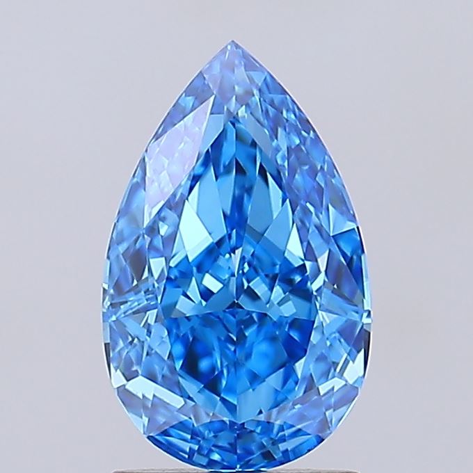 1.7ct Pear Fancy Vivid Blue VS1 IGI