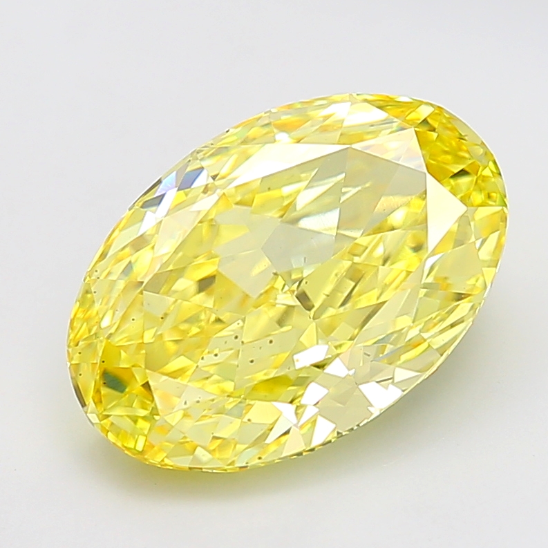 6.54ct Oval Fancy Intense Yellow VS2 IGI