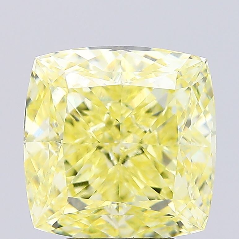 4.11ct Cushion Modified Fancy Yellow VVS2 IGI