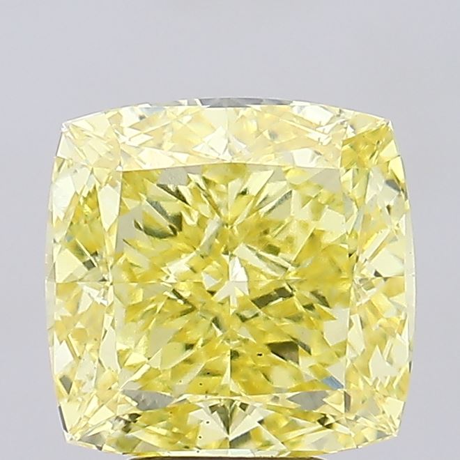 4.51ct Cushion Modified Fancy Vivid Yellow VS1 IGI