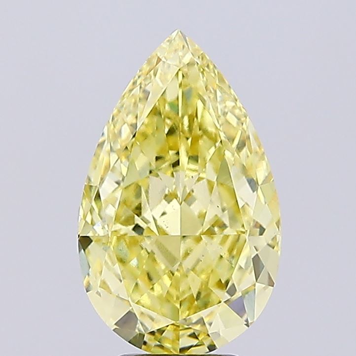 5.85ct Pear Fancy Intense Yellow VS1 IGI