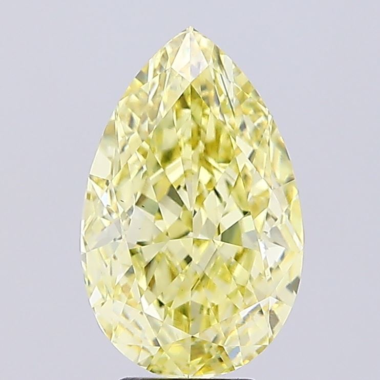 7.02ct Pear Fancy Intense Yellow VS2 IGI