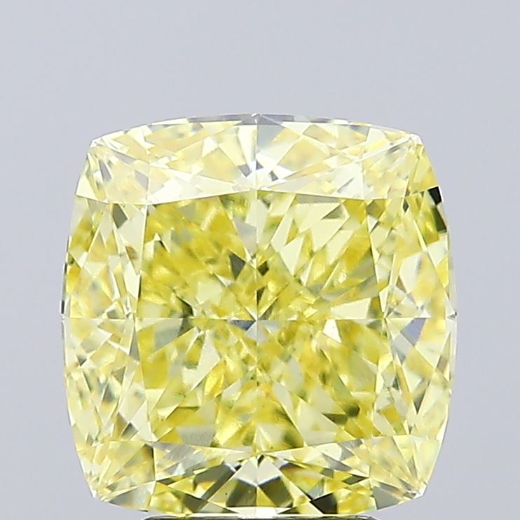 4.61ct Cushion Modified Fancy Intense Yellow VVS2 IGI