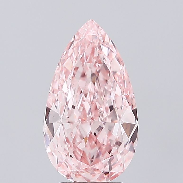 4.03ct Pear Fancy Intense Pink VS2 IGI