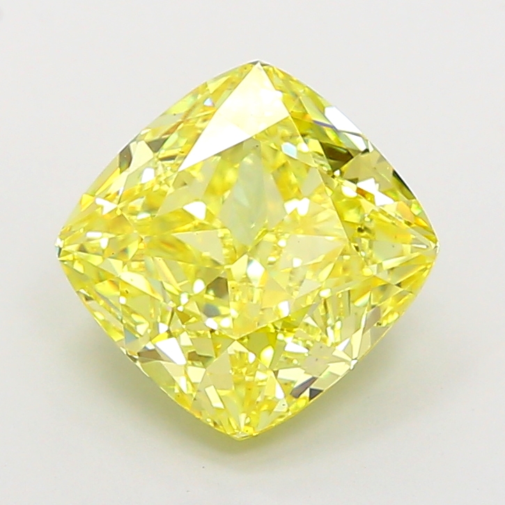 4.6ct Cushion Brilliant Fancy Vivid Yellow VS1 IGI