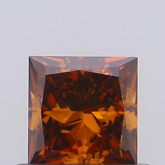 0.51ct Princess Fancy Deep Orange VS1 IGI