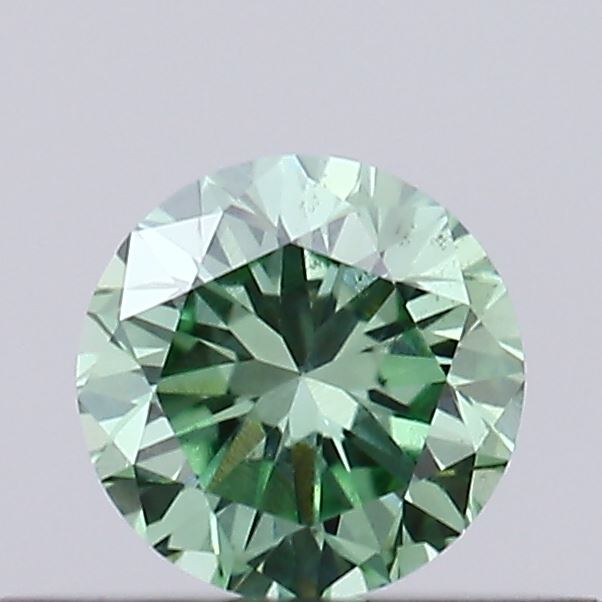 0.25ct Round Fancy Vivid Green VS2 IGI