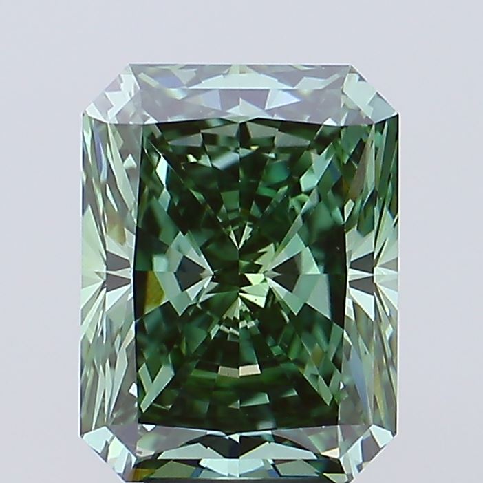 6.44ct Radiant Fancy Vivid Green VS1 IGI