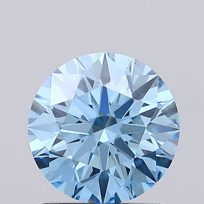 1.1ct Round Fancy Vivid Blue VS1 IGI