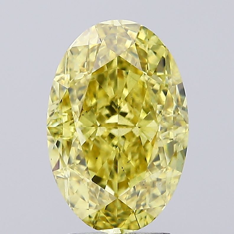 4.31ct Oval Fancy Intense Yellow VS2 IGI
