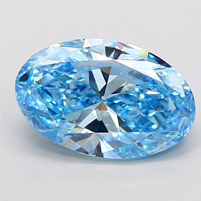 3.01ct Oval Fancy Vivid Blue SI1 IGI