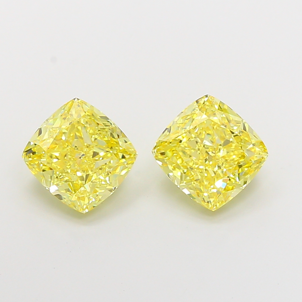 3.03ct Cushion Brilliant Fancy Intense Yellow VS2 IGI