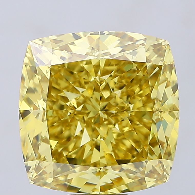 21.1ct Cushion Modified Fancy Vivid Yellow VS1 IGI