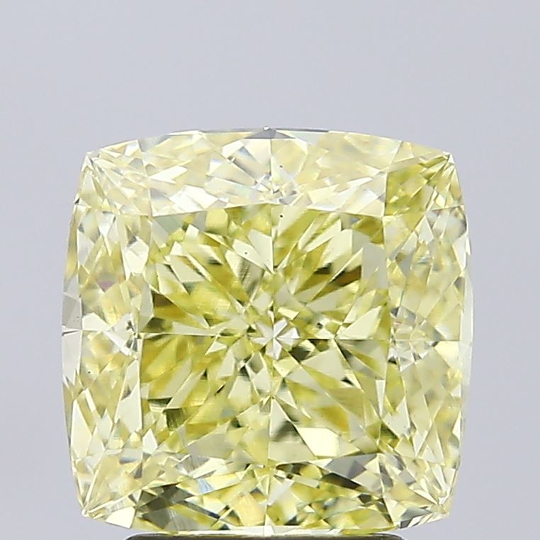 3.01ct Cushion Modified Fancy Intense Yellow VS1 IGI