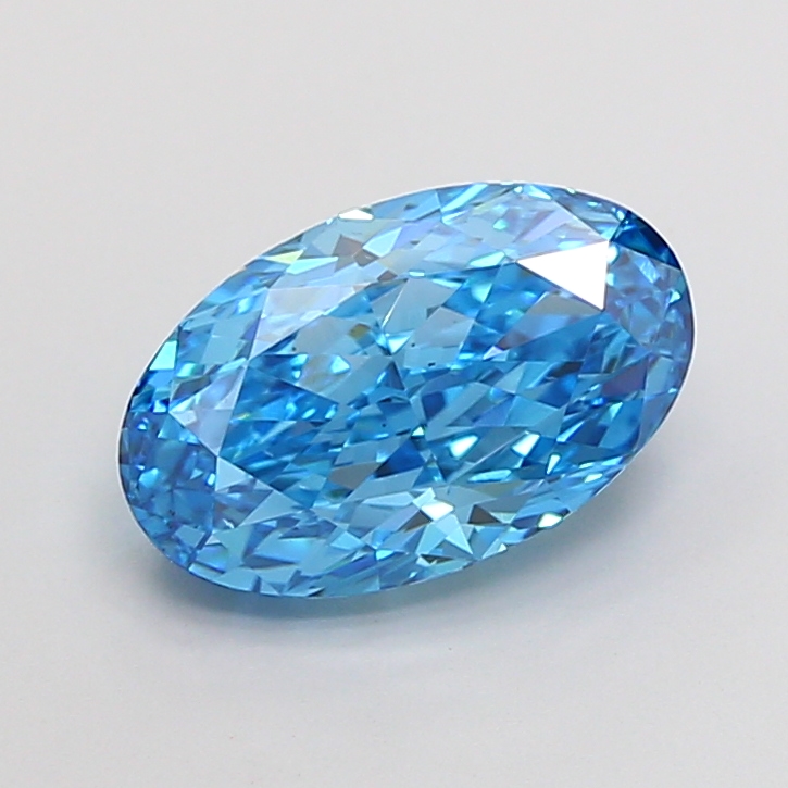 3.01ct Oval Fancy Vivid Blue VS2 IGI